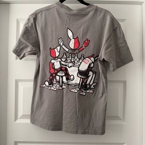 333 Half Evil Gray Graphic T- Shirt Sz Small | Grunge Pop Culture Goth Gorpcore